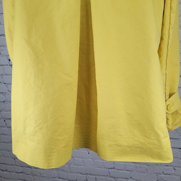 Talbots Yellow 100% Cotton Buttoned Pleated Back Pockets Lined Jacket Size 14 - Picture 14 of 16